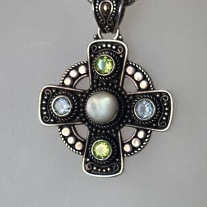BALI SUARTI Vintage 925 Sterling Silver 18K Gold Celtic cross